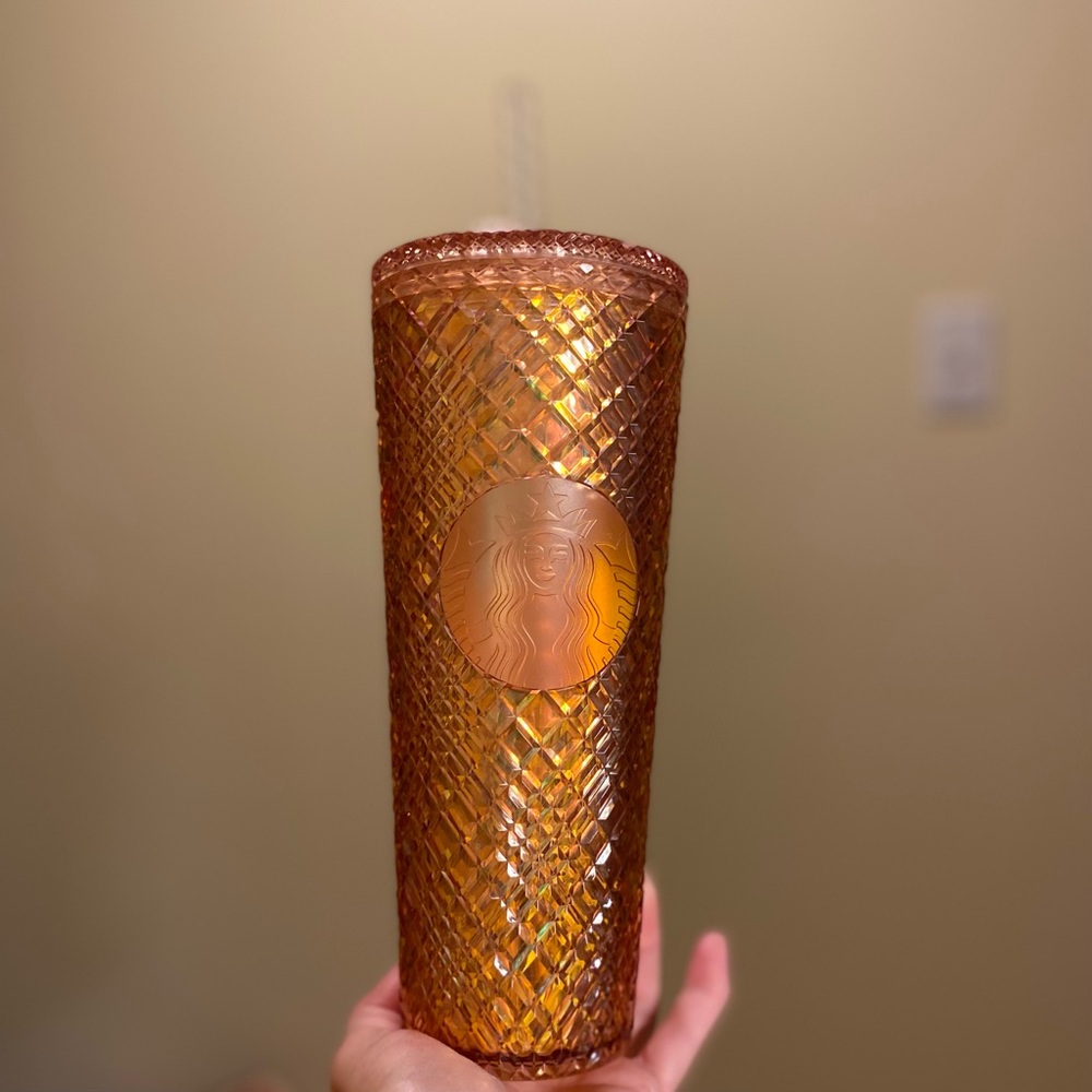 Starbucks 2021 Holiday Rose Gold Jeweled Venti Tumbler